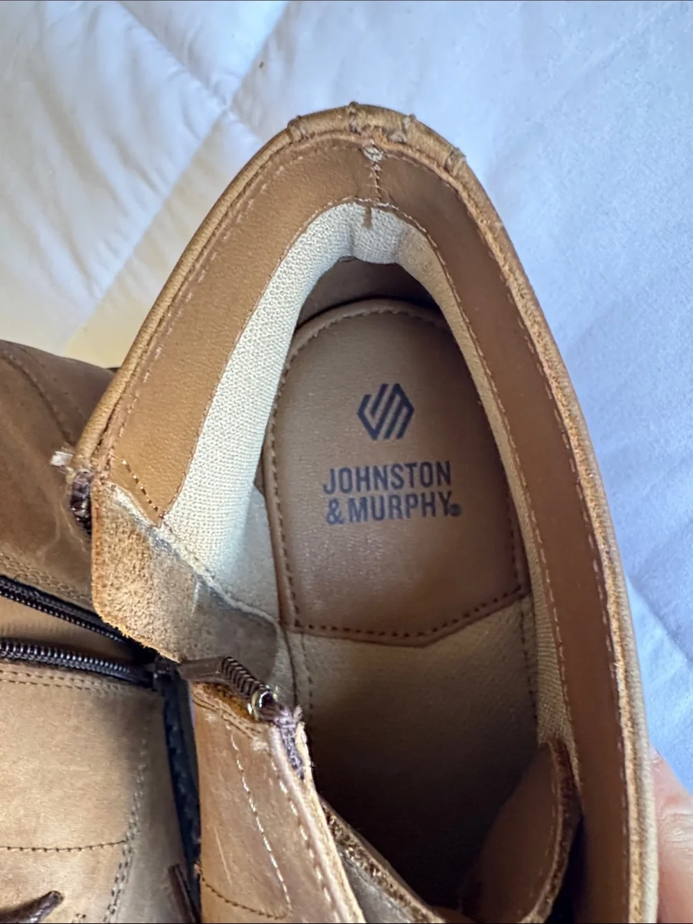 Johnston & Murphy Brown Leather Chukka Boots - Tan Upper, Dark Brown Laces